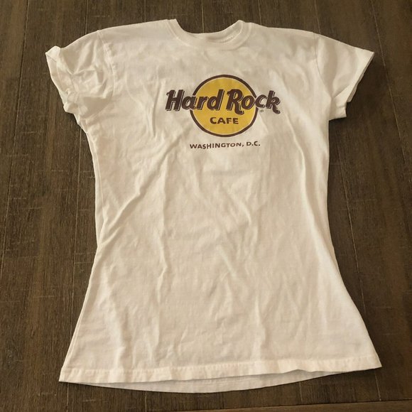 Hard Rock Cafe Washington DC T-Shirt Crew Neck White Size L Large Y2K - Picture 1 of 4